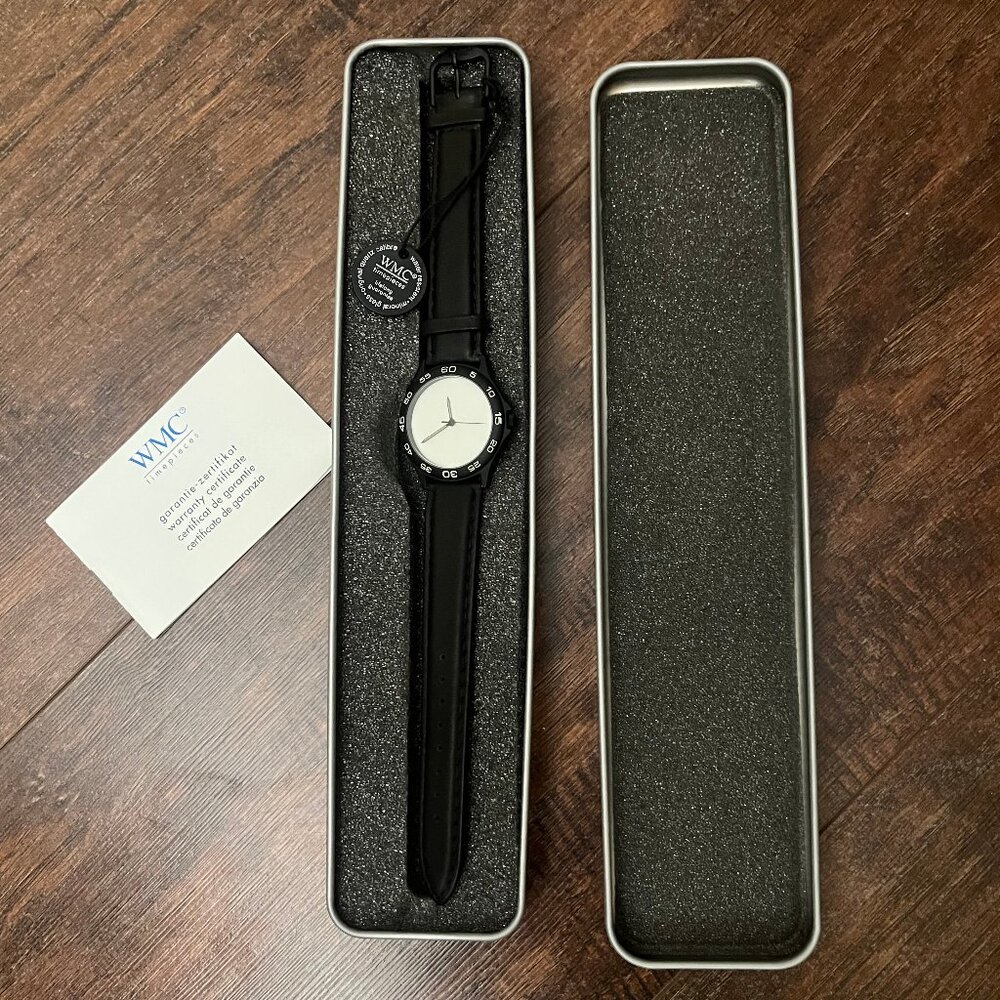 WMC Switzerland Men's Black Genuine Leather Watch - New In Box!